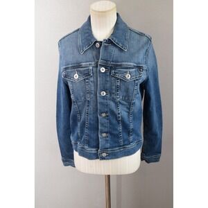 AG Adriano Goldschmied Blue Denim Jean Jacket EUC